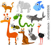 cartoon animals vector 1