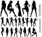 set of fashion women vector