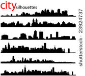 city silhouettes great set...