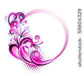 floral circle frame vector