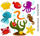 cartoon sea creatures