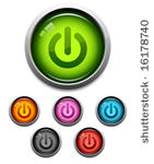 glossy power button icon set in ...