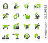 set of 16 environmental green...