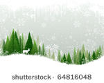 green and white winter forest...