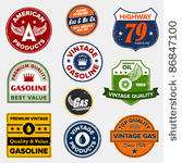 set of vintage retro gasoline...