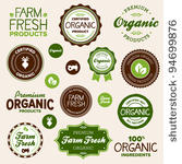 set of organic and farm fresh...