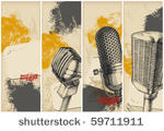microphone drawing banners