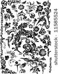 floral ornament elements...