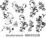 floral ornament elements...