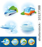travel transportation icon set. ...