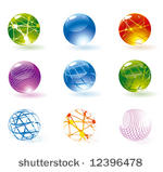 refracting spheres. vector.