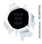 hole in white paper. vector.