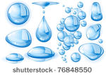 clear blue vector water drops...