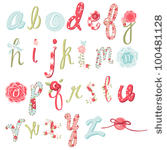 unique vector flower font....