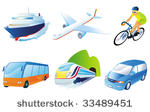 travel transportation icon set. ...