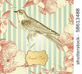 vintage card with a bird