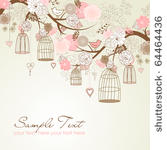 floral summer background. birds ...