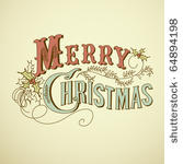 vintage christmas card. merry...