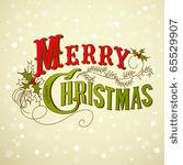 vintage christmas card. merry...
