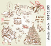 vintage christmas doodles