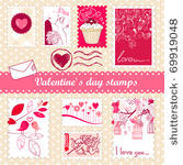 set of valentine s day stamps
