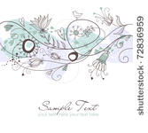 blue floral seamless background