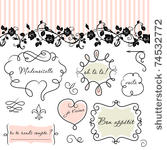 doodle frames in french style