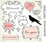 doodle frames in french style