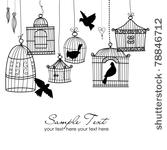 vintage bird cages. birds out...