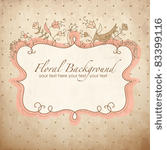 vector floral frame with a bird
