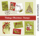 vintage christmas postage set