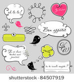 birds and speech bubbles set
