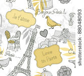 love in paris. seamless pattern