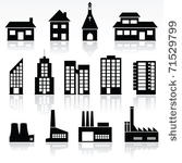 vector set of various buildings