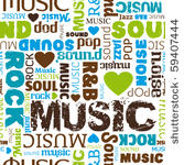 i love music seamless pattern...