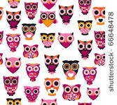 seamless pink owl illustration...