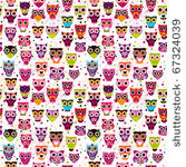 cute seamless owl background...