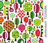 seamless cute butterfly tree...