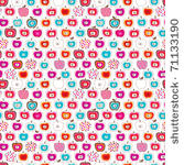 seamless cute retro apple...