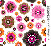 seamless flower pink retro...