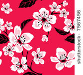 seamless sakura blossom pattern