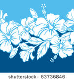 seamless hibiscus hybrid border ...