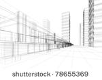 abstract 3d vector construction ...