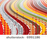 retro red brown wavy stripes...