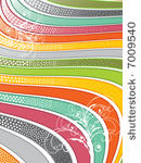 retro glossy rainbow wavy lines ...