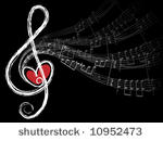 treble love and music notes ...