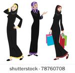 khaliji women icons in standing ...