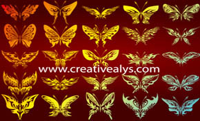 25 Abstract Butterflies in Vector