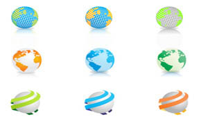 9  Free Vector Globes