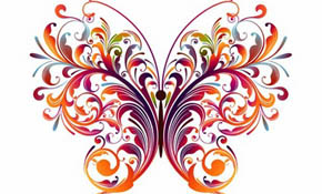 Abstract Floral Butterfly